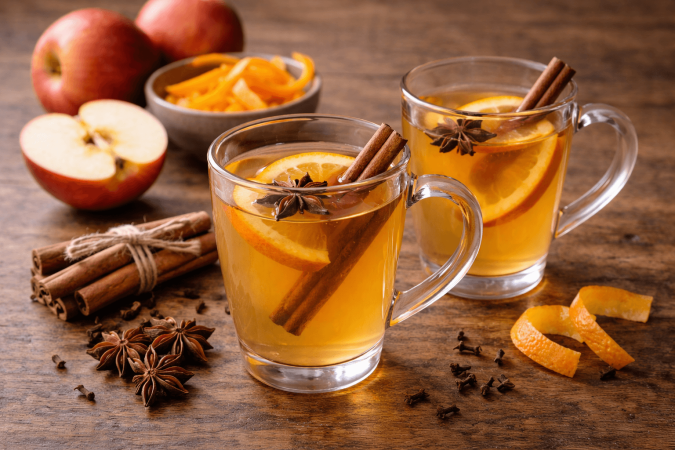 Bebida Quente de Maçã com Especiarias