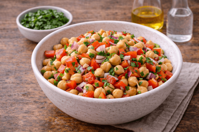 Salada de Grão-de-Bico com Vinagre