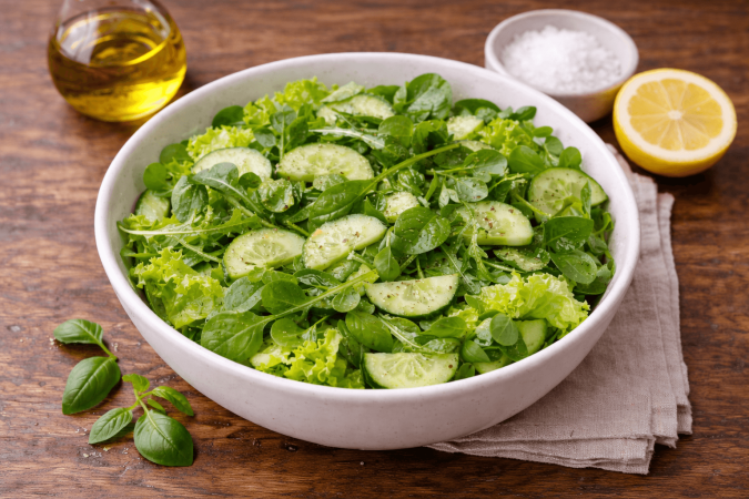 Salada Verde com Azeite e Limão