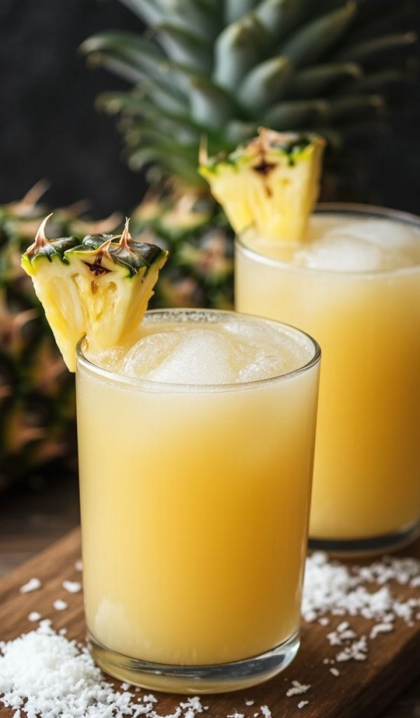 Suco Tropical Refrescante de Abacaxi, Manga e Hortelã