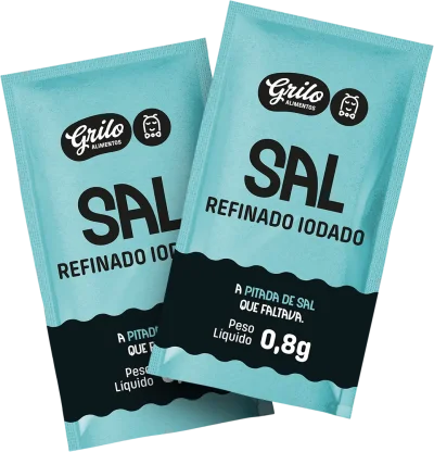 Dois sachês de Sal Refinado Grilo